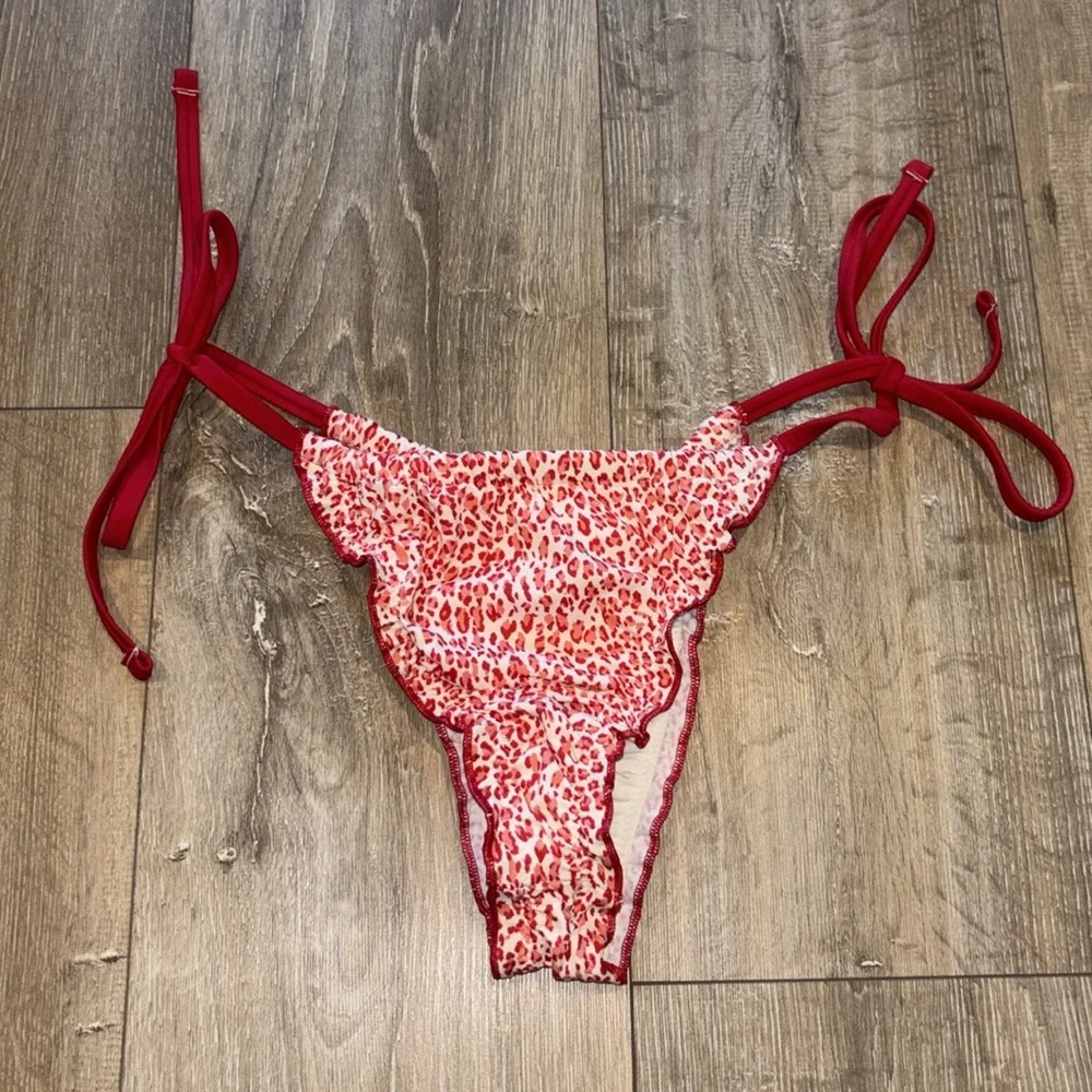 Frankie’s Bikinis Red & White Leopard Print Bikini
